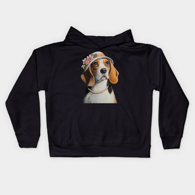 Beagle Mom Kids Hoodie by FlippinTurtles